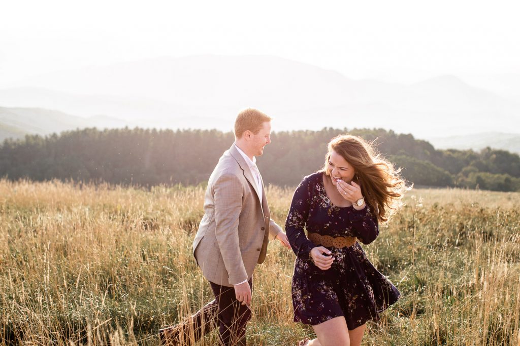 Max Patch Engagement session, couple paying tag
