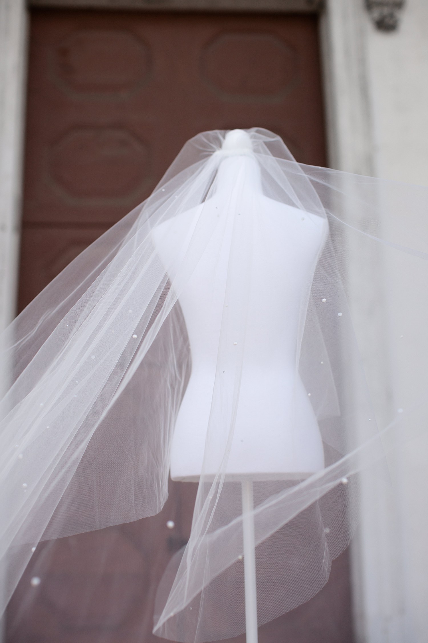 Wedding veil on mannequin 