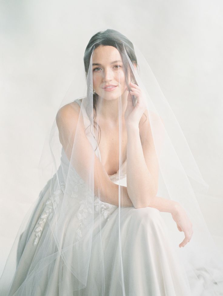 Bride with classic wedding veil