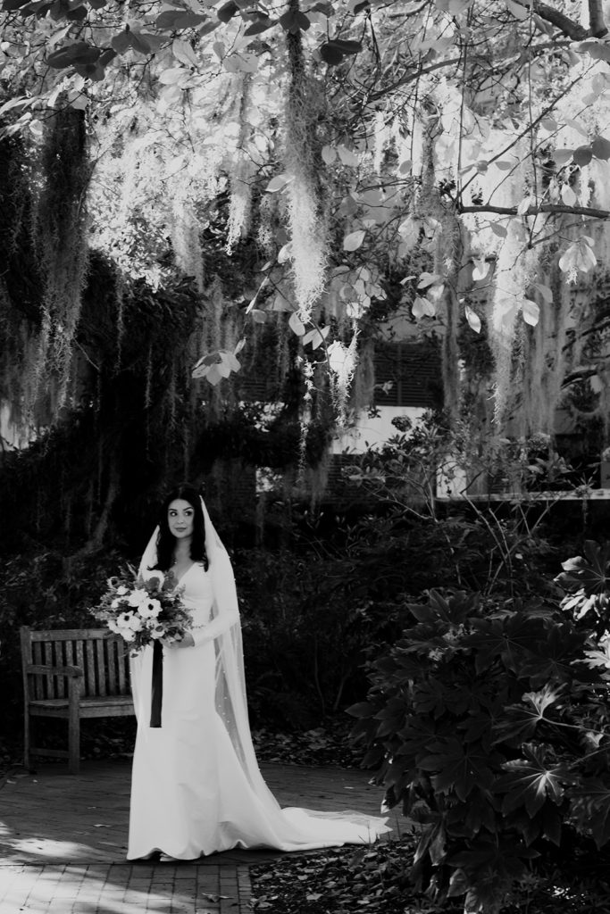 Bride walking in for Charleston elopement