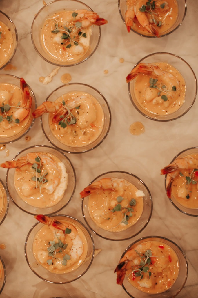 Appetizer prepared by chef at elopement
