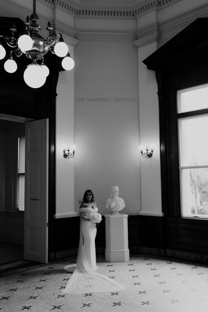 Bridal photo session at Gibbes Museum