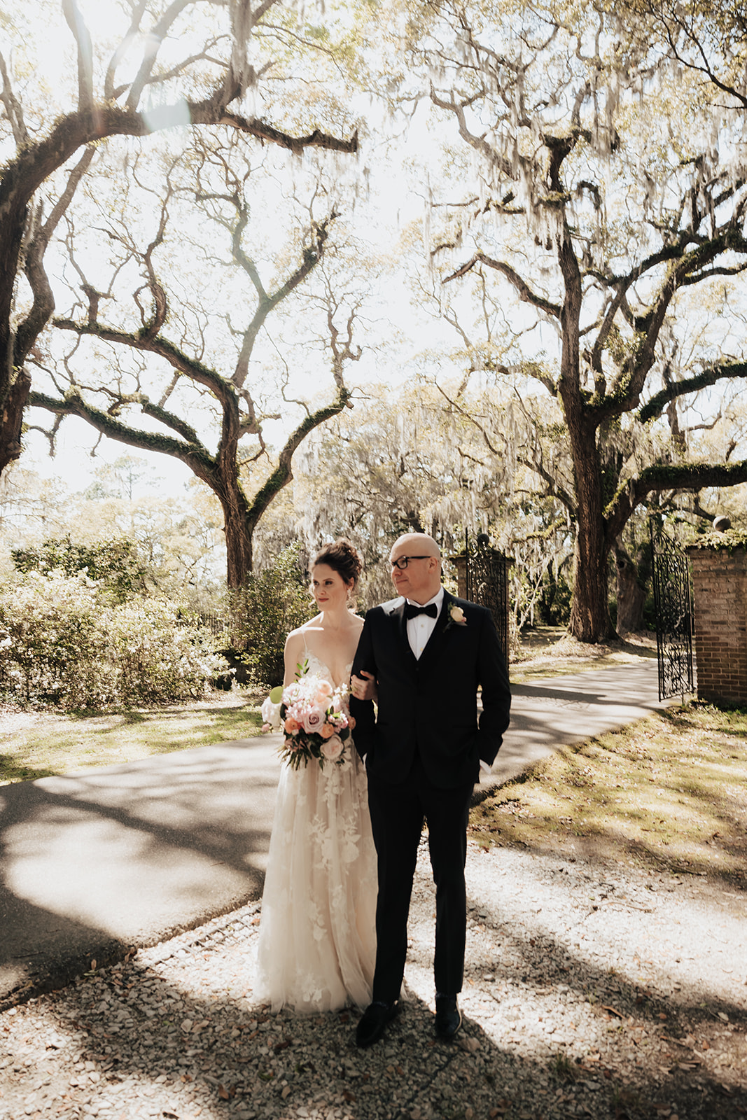 Bride and groom portrait at legare waring house wedding