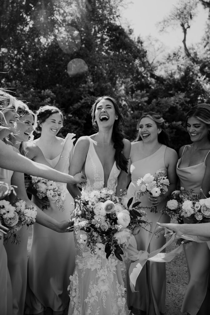Bridesmaids and bride photo