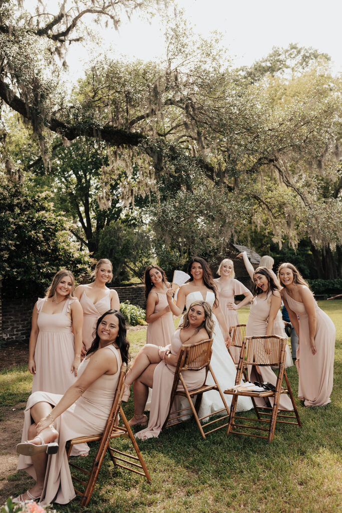 Break between the photo session at Boone Hall plantation 