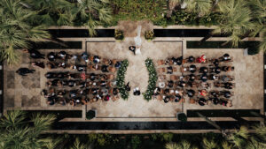 Aerial Cannon Green wedding ceremony photo