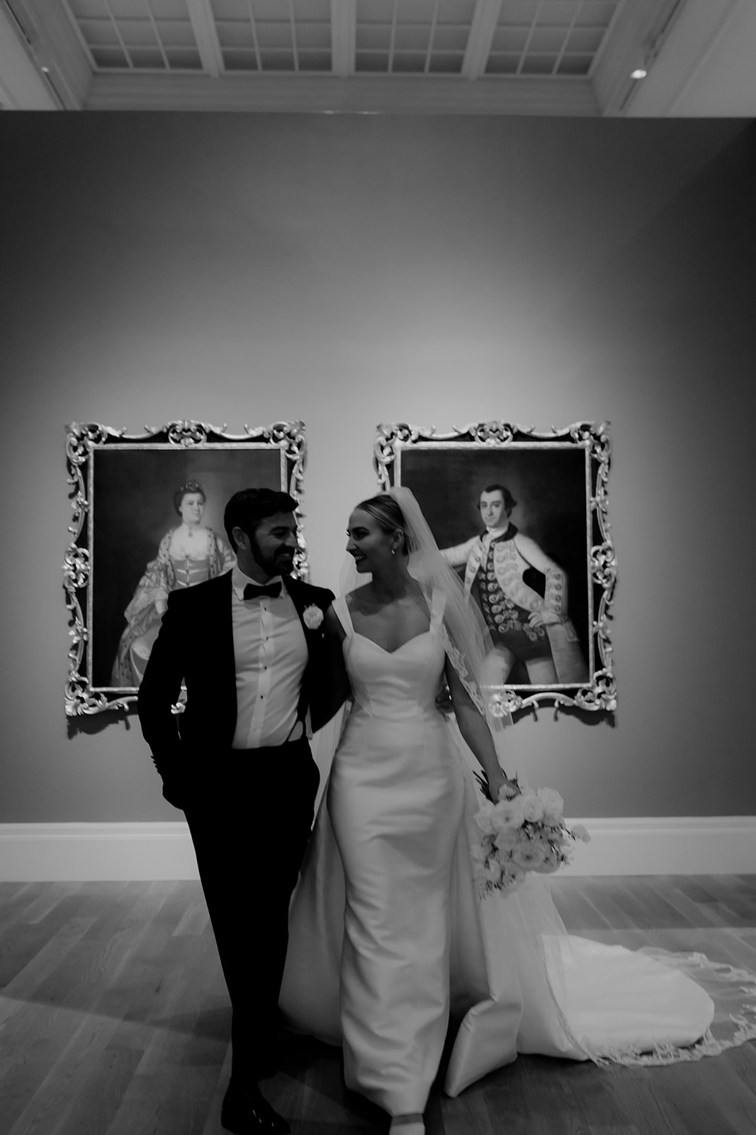 Bride and groom portrait at gibbes museum wedding