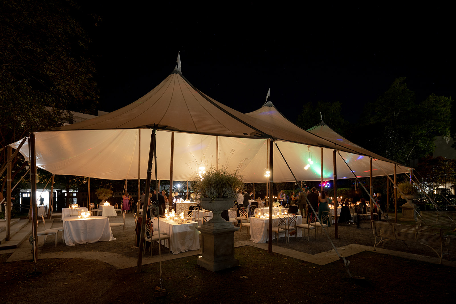 Tent at Gibbes Museum Wedding at night