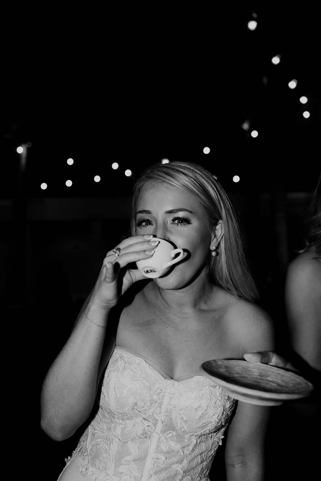 Bride is served a espresso during Wedding at Cannon Green