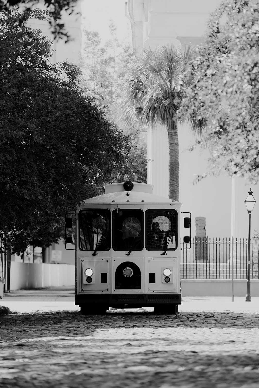 Lowcountry Trolley transportin bridal party to Wedding at Cannon Green
