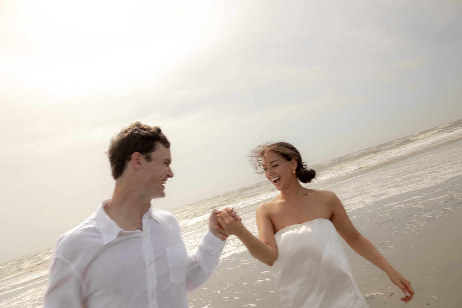 Couple laughing and having fun at photo session creating Authentic engagement photos