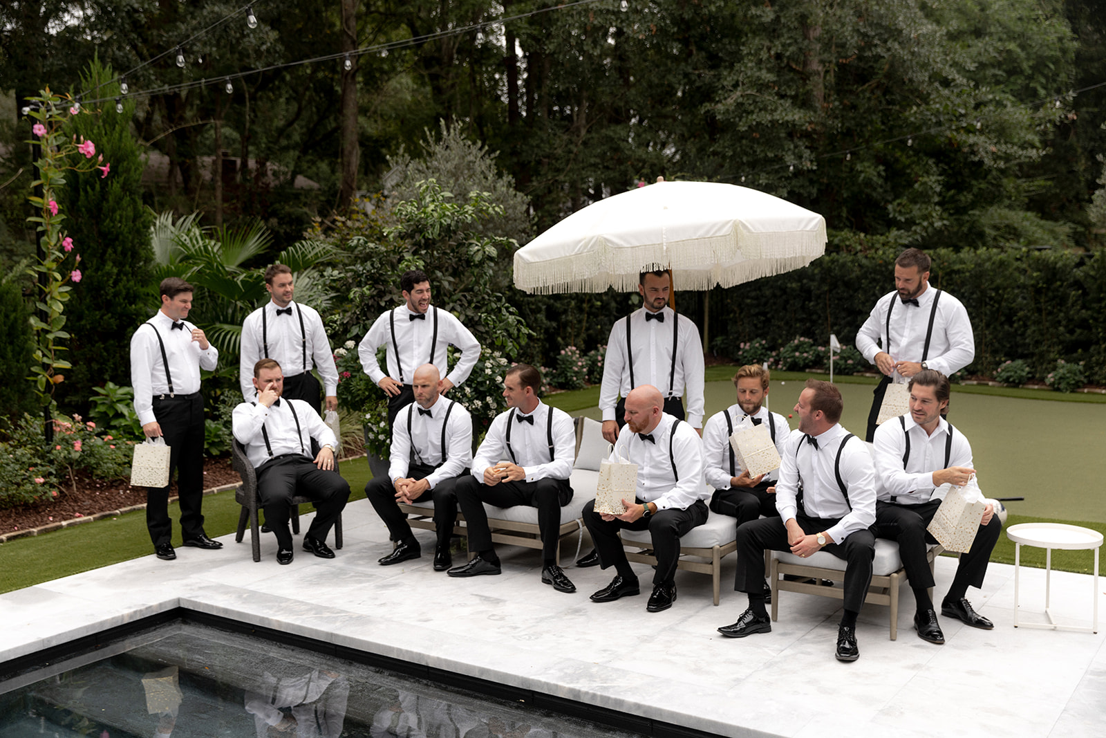 Groosmen waiting at the pool