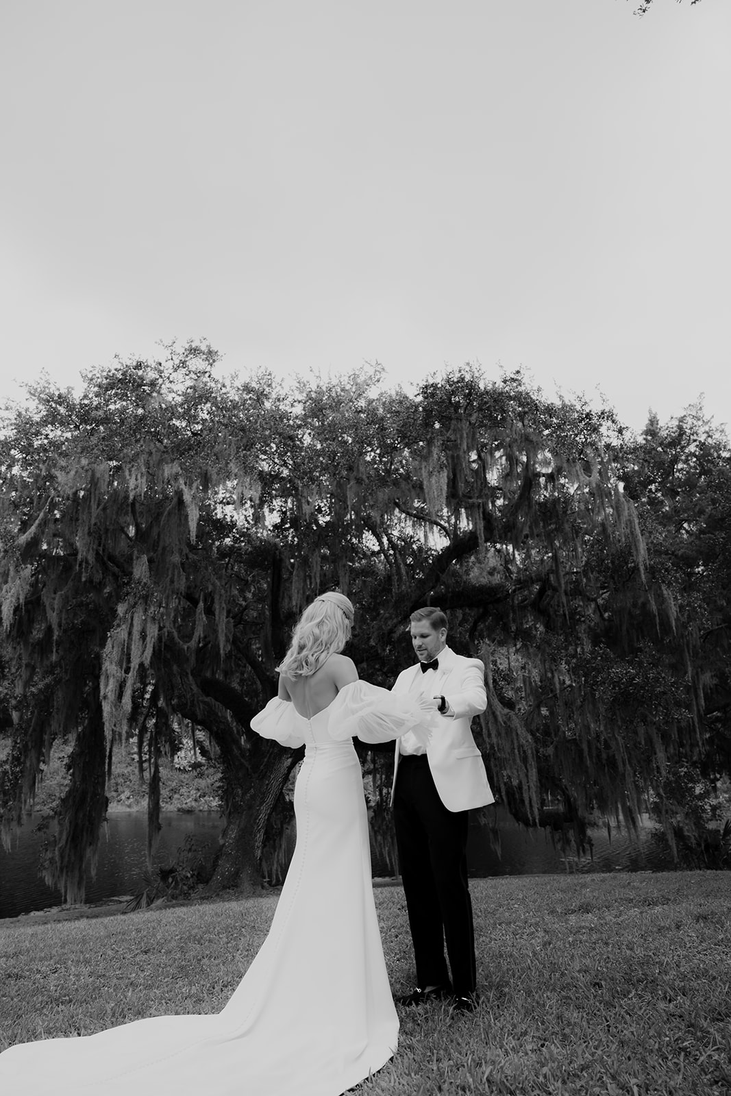 First look between bride and groom